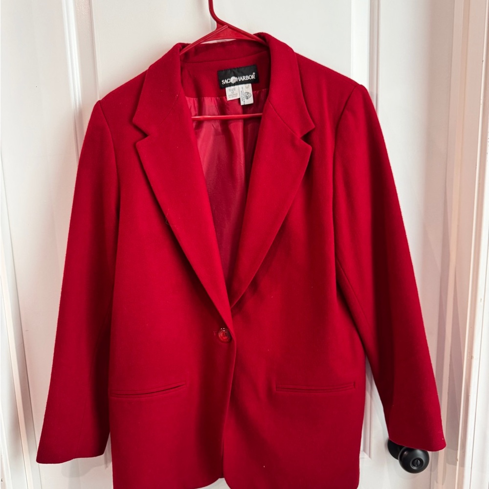 Sag Harbor Red Blazer Structured 100% Wool
